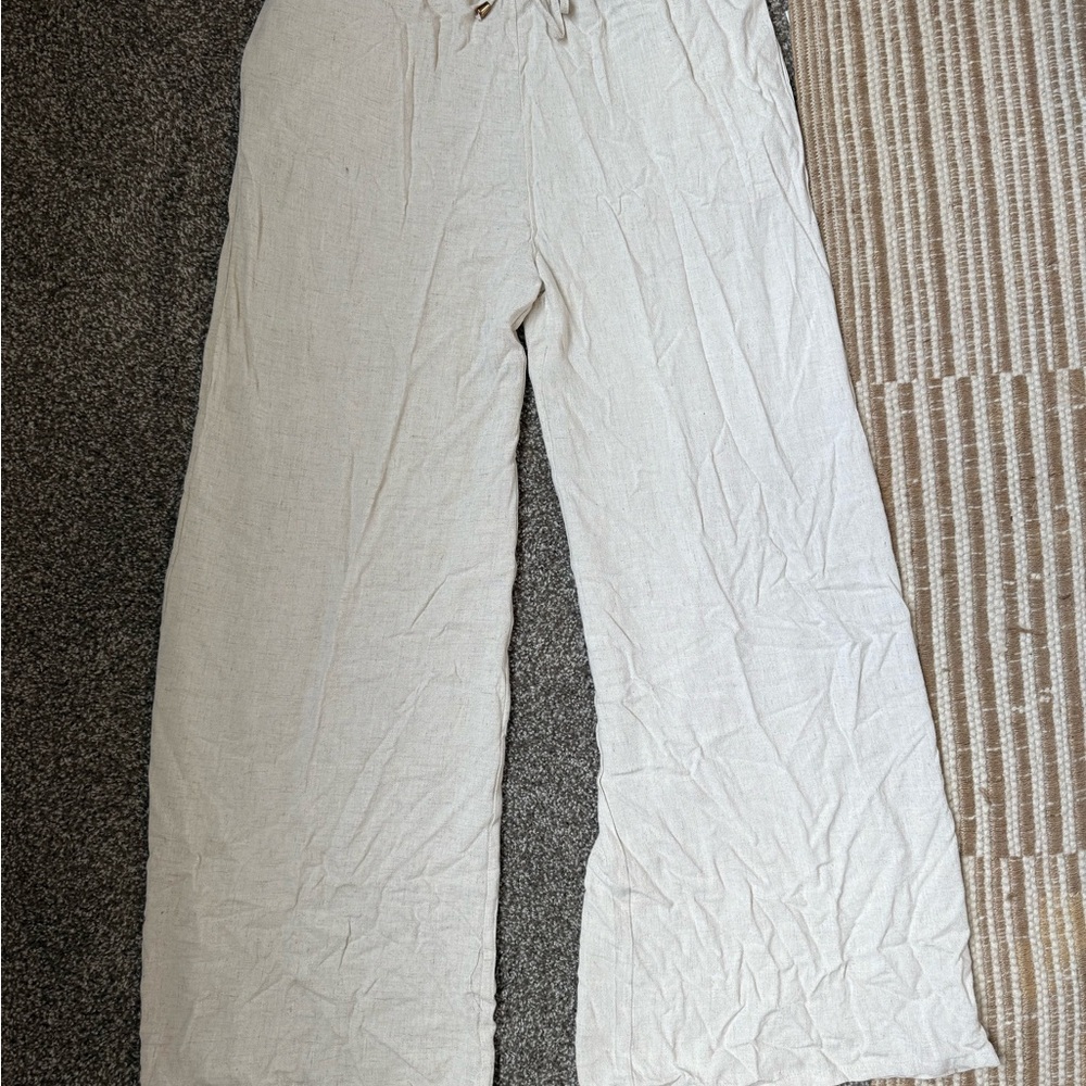 Off white linen pants